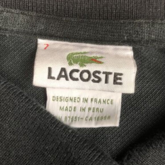 Lacoste Polo Shirt Mens Black Size 7 Short Sleeve Casual Crocodile Logo COLLARED - Picture 4 of 8